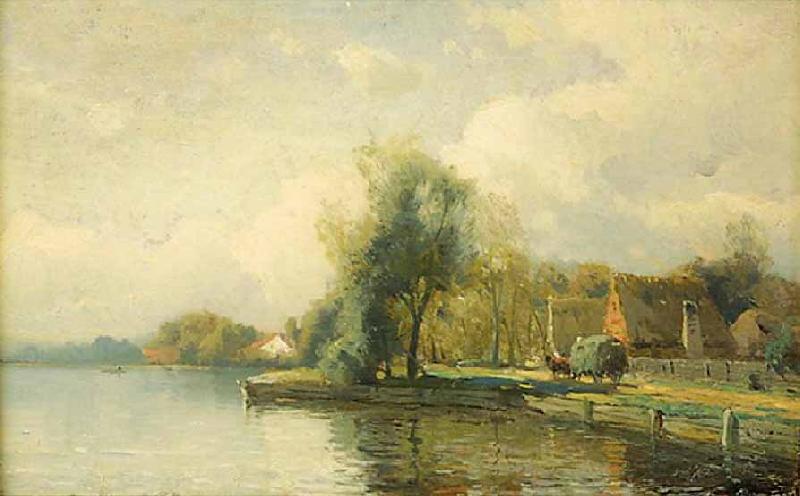 Gustaf Rydberg Landscape with pond Germany oil painting art